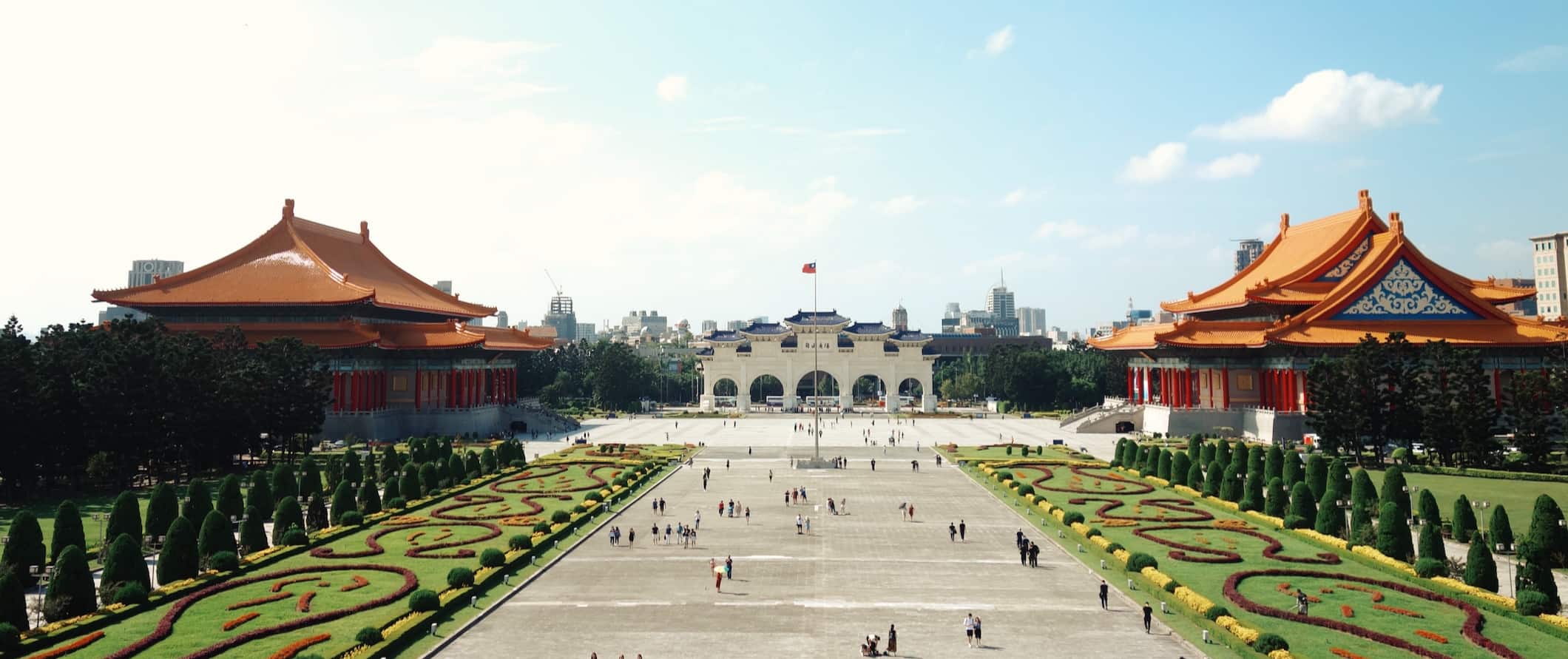 O famoso e enorme Salão Memorial Chiang Kai-shek em Taiwan