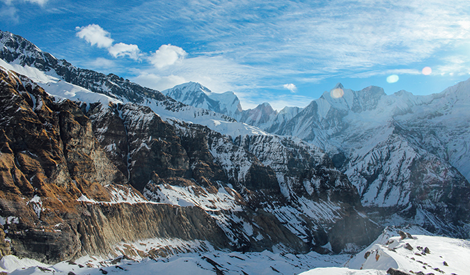 Montanhas na cadeia de Annapurna, Nepal