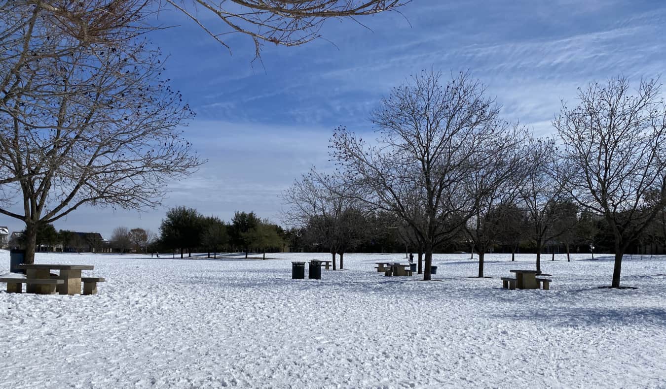 Um parque nevado em Austin, Texas