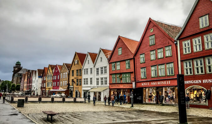 Distrito de Bryggen em Bergen, Noruega