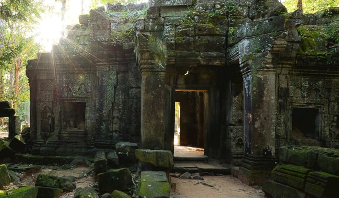 Templos antigos de Angkor-vata no Camboja