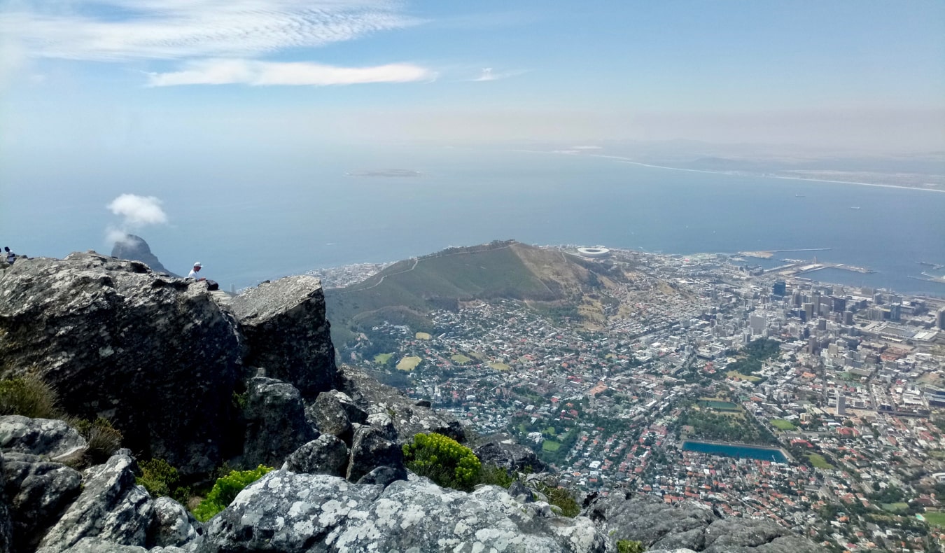 Vista da Table Mountain na Cidade do Cabo, África do Sul