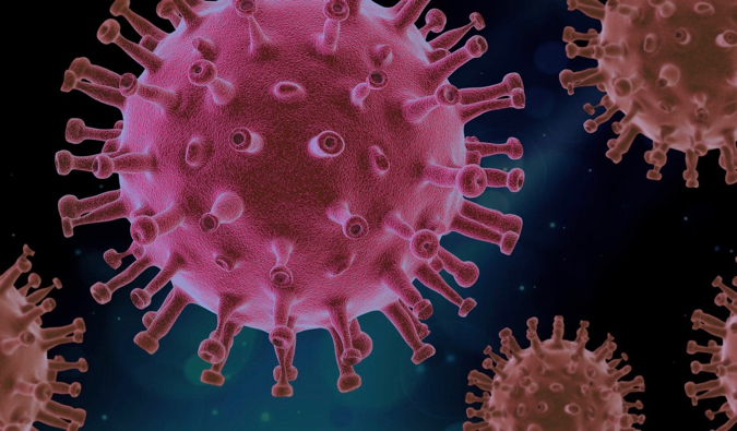 Coronavirus covid-19 na forma de uma imagem digital