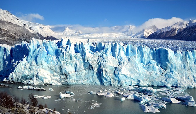 Grande geleira na Patagônia na Argentina
