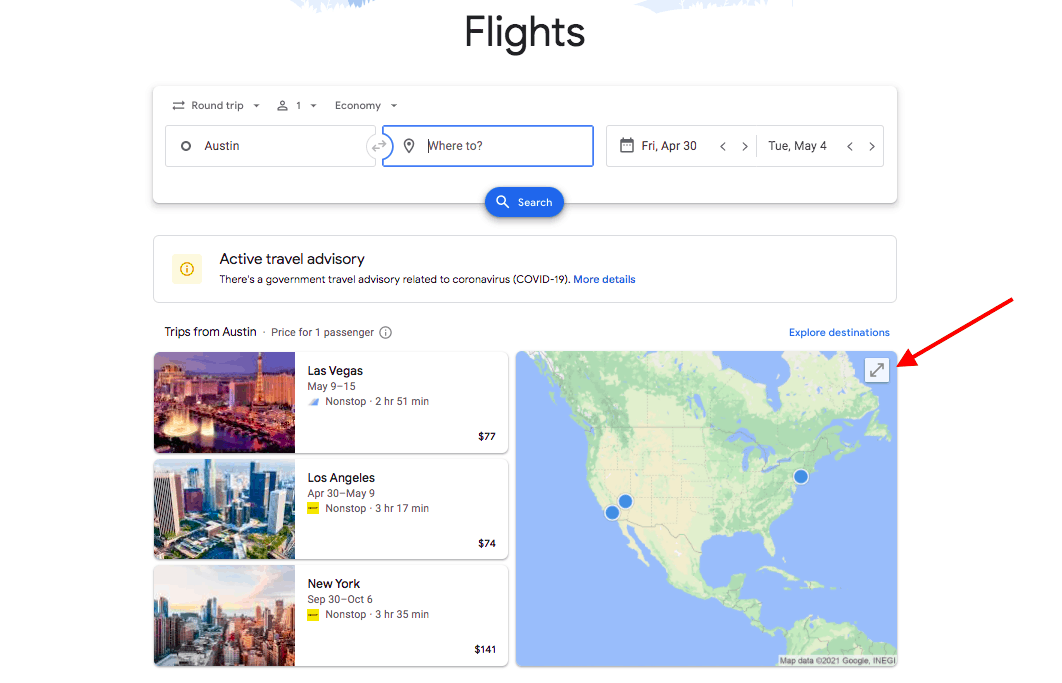 Encontre voos baratos no Google Flights