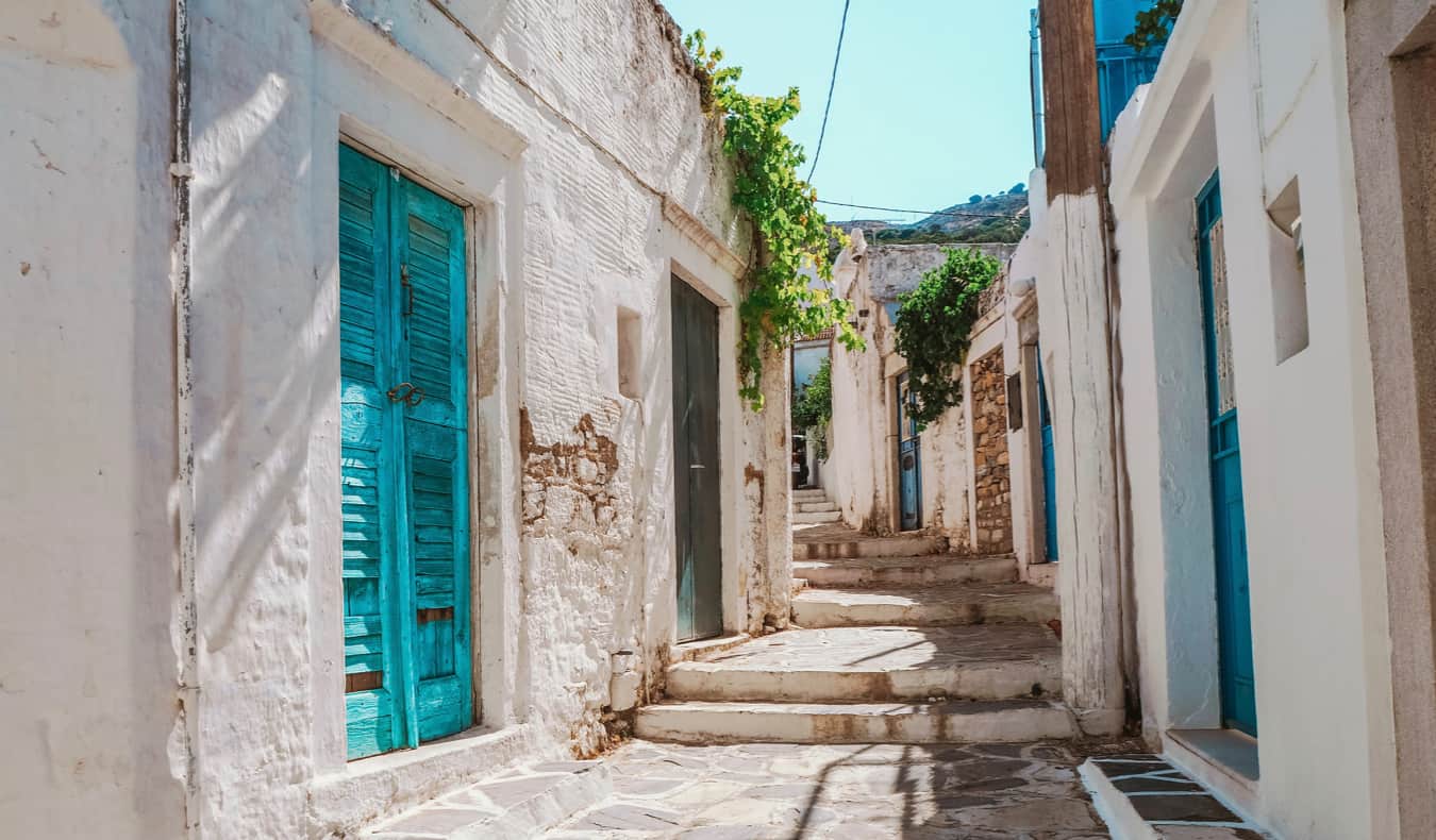 Ruas encantadoras em Naxos, Grécia