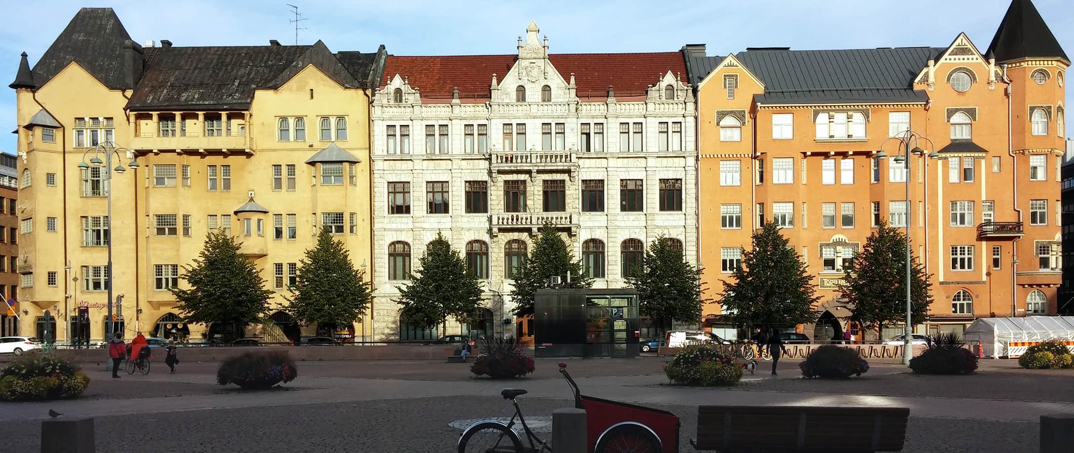 Edifícios coloridos em Helsínquia