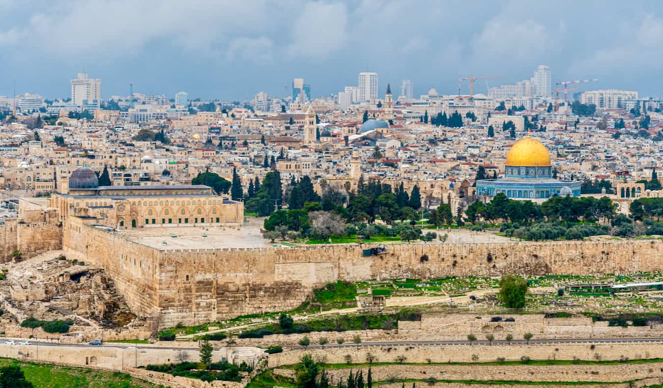 Vista da histórica Cidade Velha de Jerusalém, em Israel