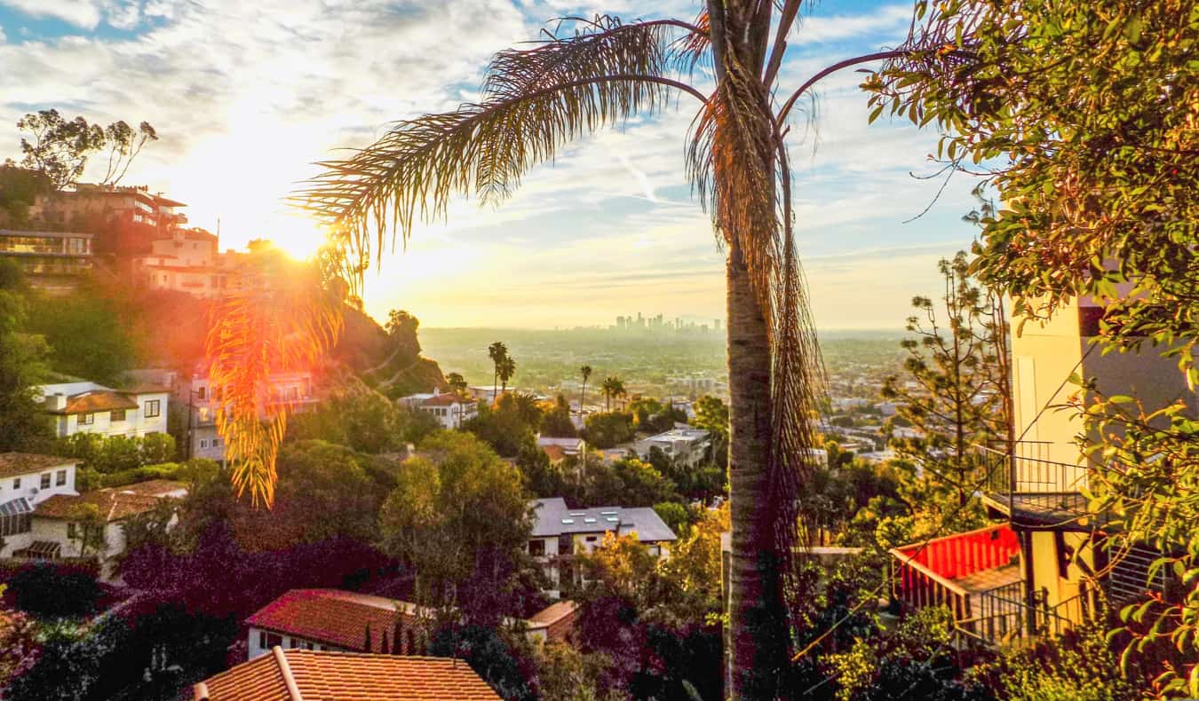 Vista do oeste de Hollywood em Los Angeles, EUA
