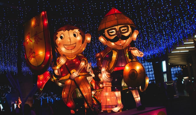 Duas grandes figuras no festival de luz do Taibai
