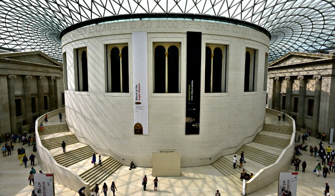 Dentro do Museu Britânico em Londres
