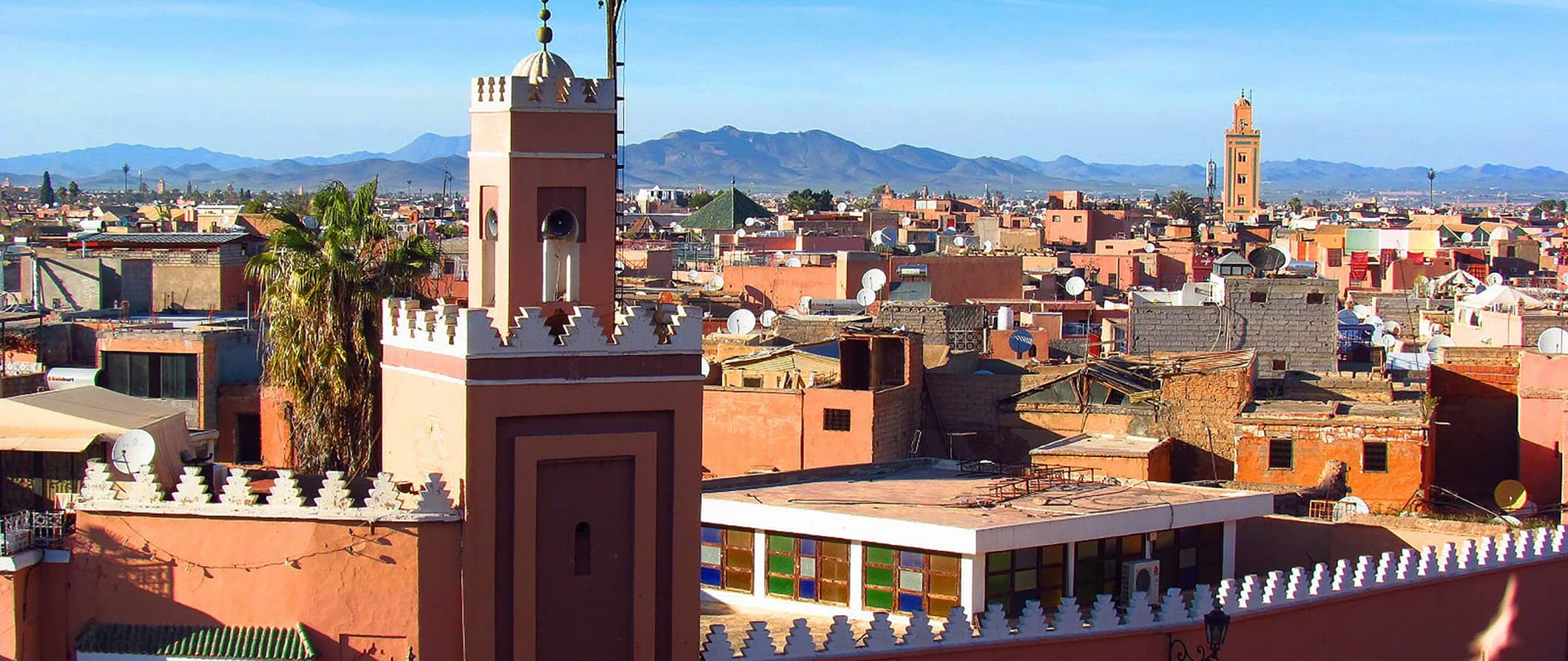 Vista da cidade de Marraquexe, Marrocos