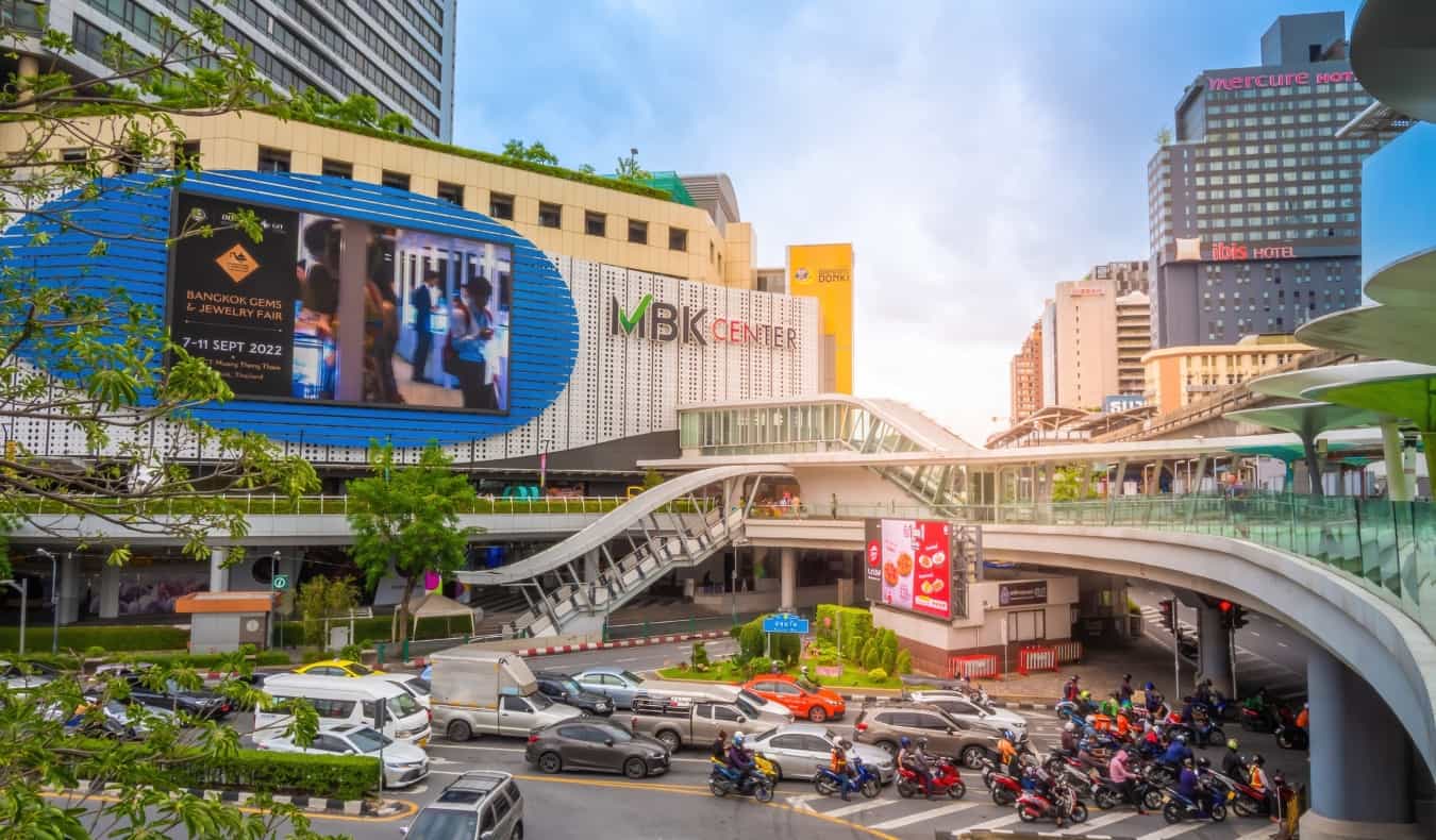 Exterior do MBK Shopping Center em Bangkok, Tailândia