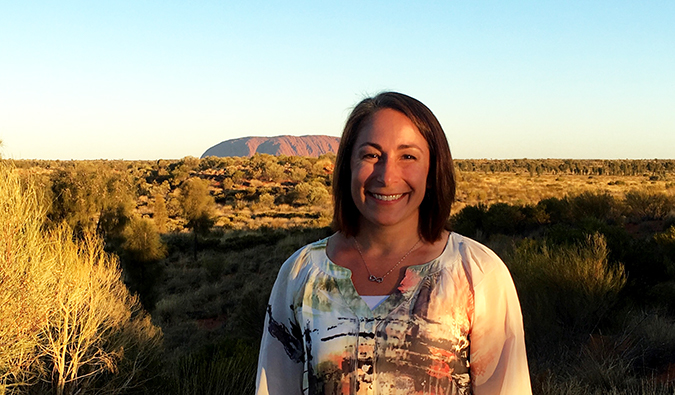 Michelle em Uluru, Austrália