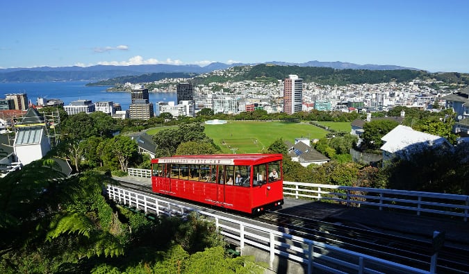 Vista da cidade de Wellington, Nova Zelândia, no verão
