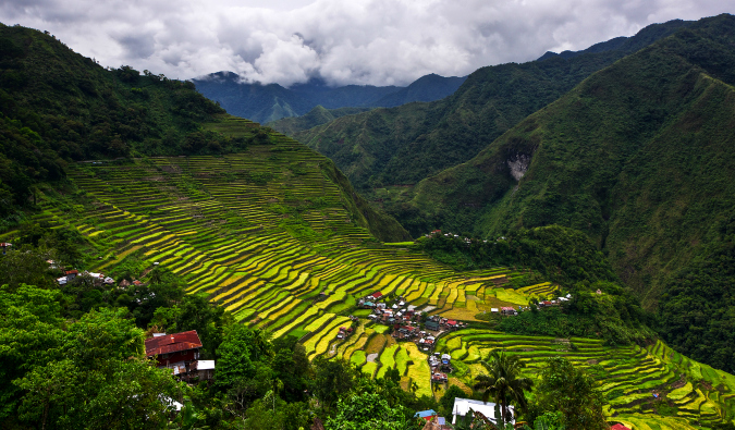 Área rural bonita e magnífica nas Filipinas