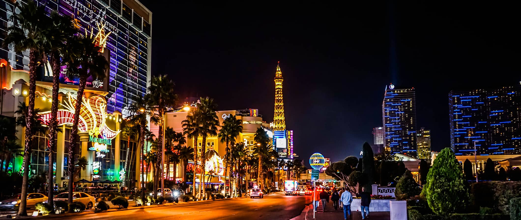 Luzes da cidade na Strip de Las Vegas