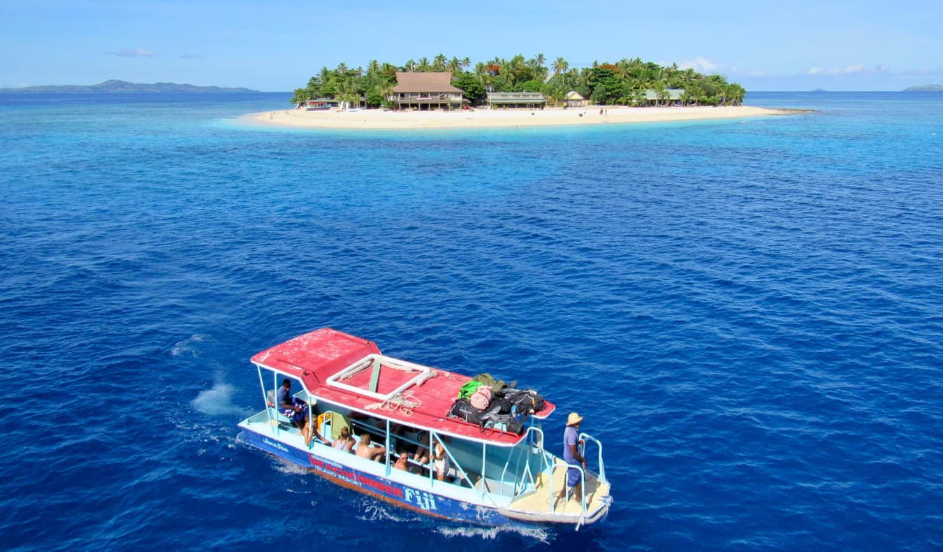 A pequena ilha de Bichkmber nas ilhas de Yasawa em Fiji
